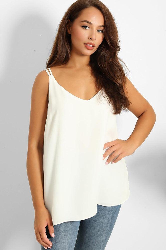 White Crossover Back Straps Cami Top-SinglePrice