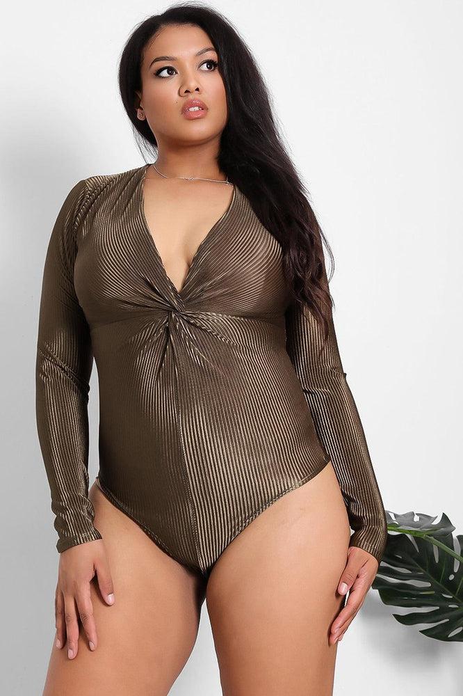 Twist Front Plisse Bodysuit-SinglePrice