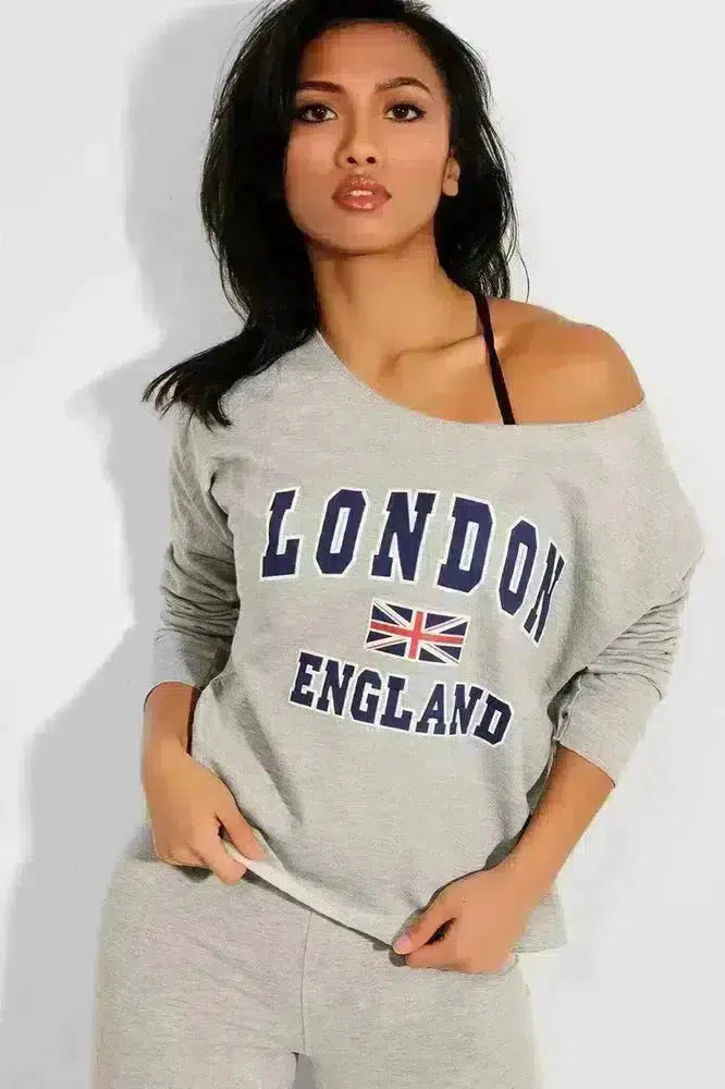 Grey London Slogan Sweatshirt-SinglePrice