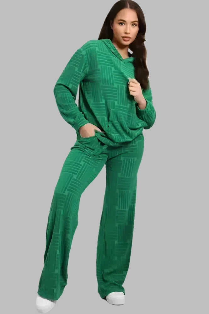 Deluxe Cotton Waffle Terry Cloth Lounge Set-SinglePrice