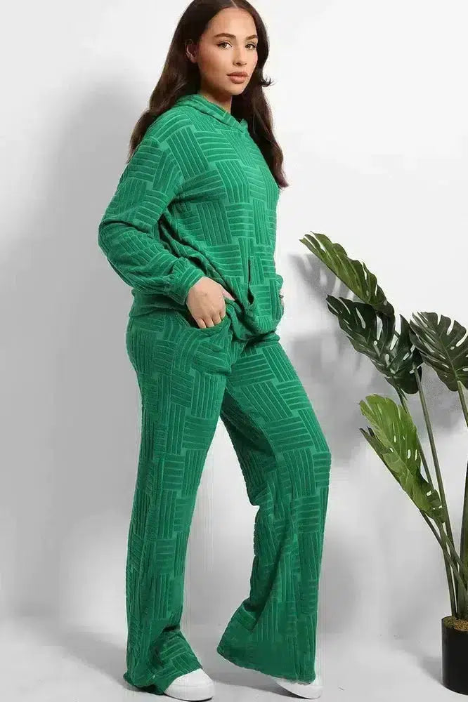 Deluxe Cotton Waffle Terry Cloth Lounge Set-SinglePrice