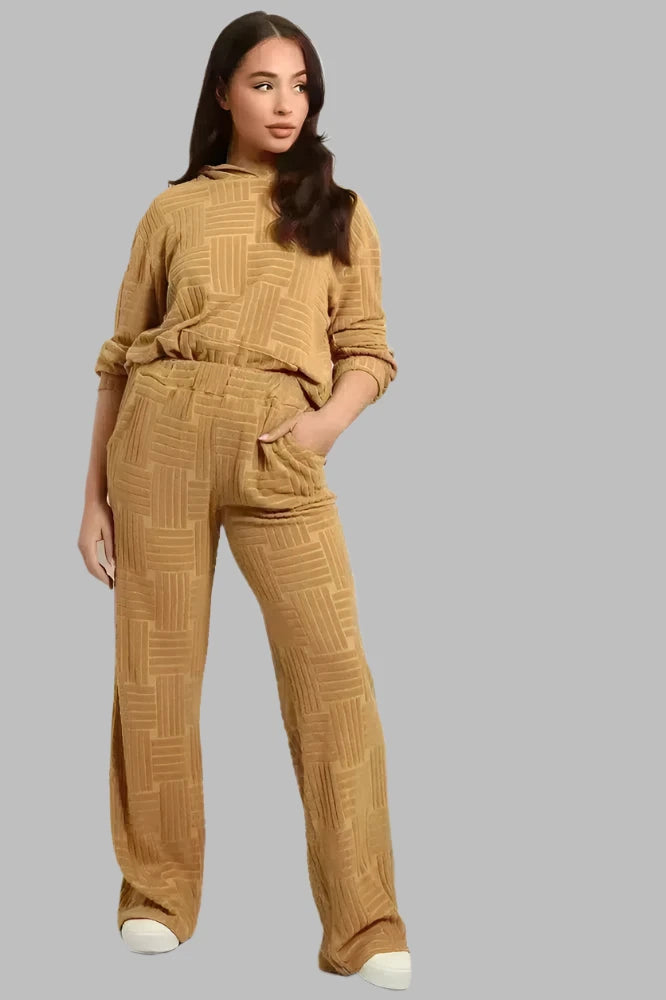 Deluxe Cotton Waffle Terry Cloth Lounge Set-SinglePrice