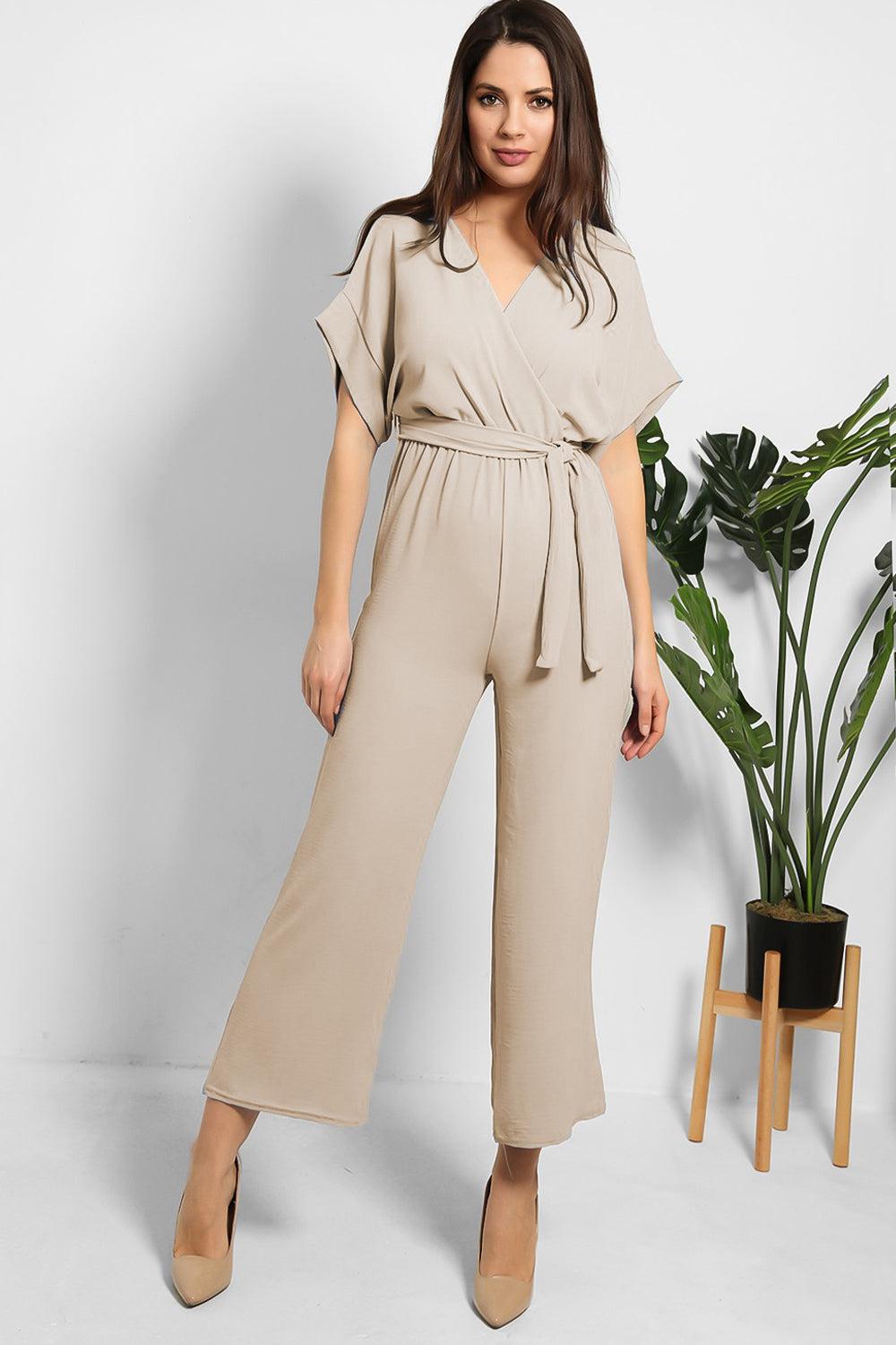 Self Tie Belt Light Jumpsuit-SinglePrice