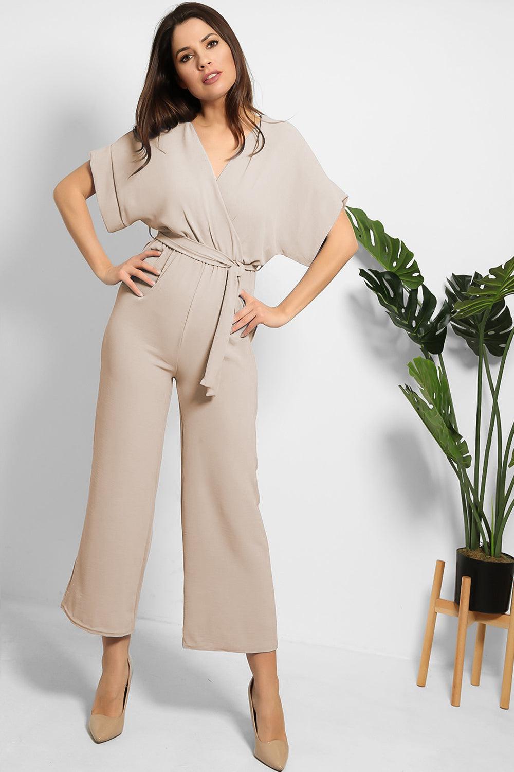 Self Tie Belt Light Jumpsuit-SinglePrice