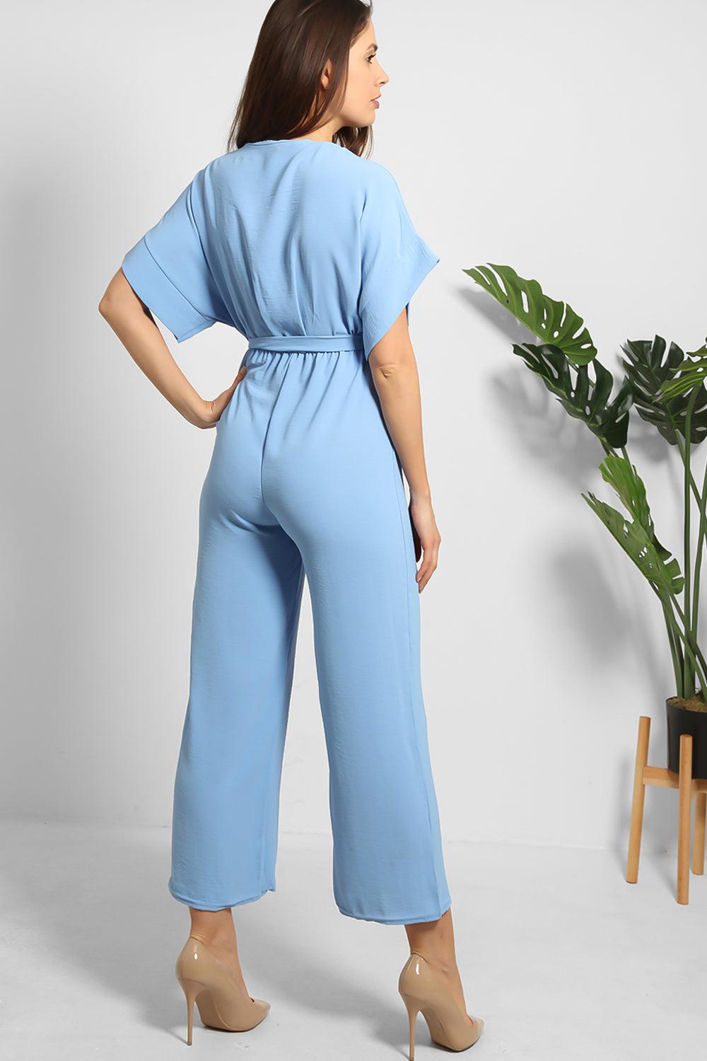 Self Tie Belt Light Jumpsuit-SinglePrice