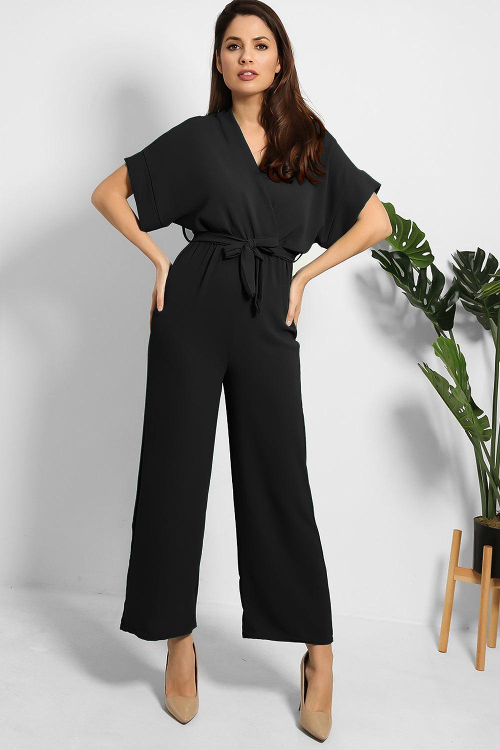 Self Tie Belt Light Jumpsuit-SinglePrice