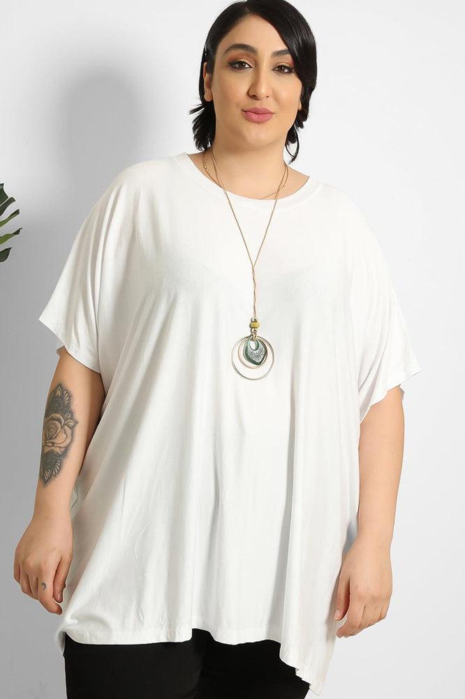 Necklace Detail Relaxed Fit T-Shirt-SinglePrice