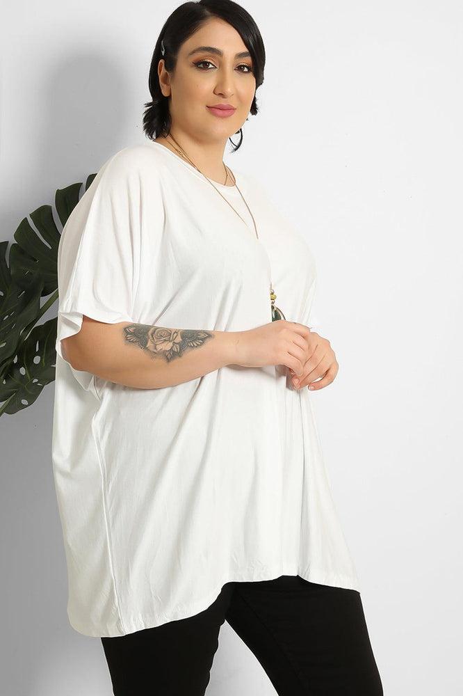 Necklace Detail Relaxed Fit T-Shirt-SinglePrice