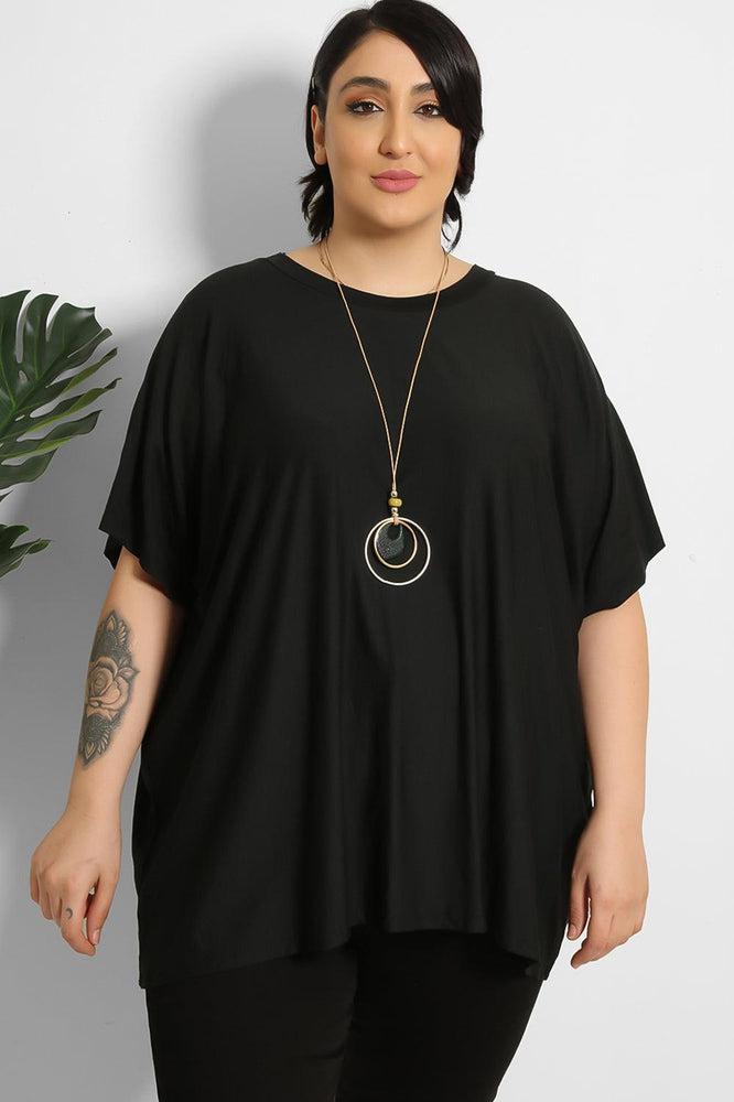 Necklace Detail Relaxed Fit T-Shirt-SinglePrice