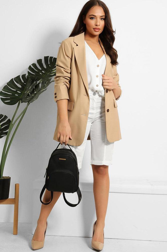 White Roll Up Hem From Office To Park City Shorts-SinglePrice