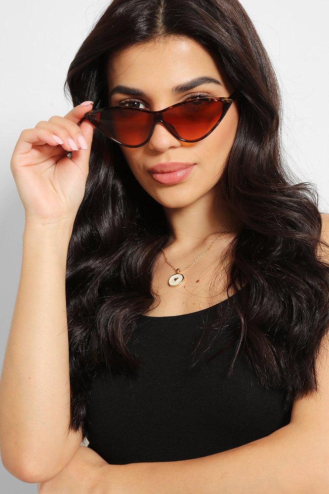 Leopard Print Futuristic Shield Cat Eye Sunglasses-SinglePrice