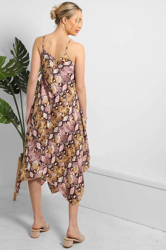 Snake Print Cami Handkerchief Dress-SinglePrice