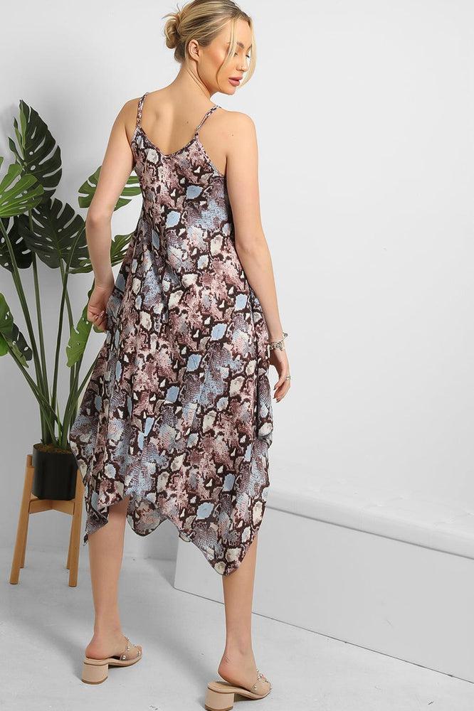 Snake Print Cami Handkerchief Dress-SinglePrice