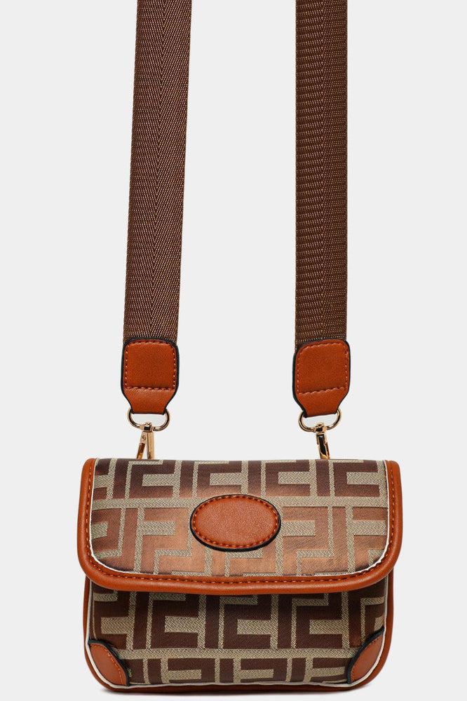 Greek Key Print Multiwear Bumbag Shoulder Bag-SinglePrice