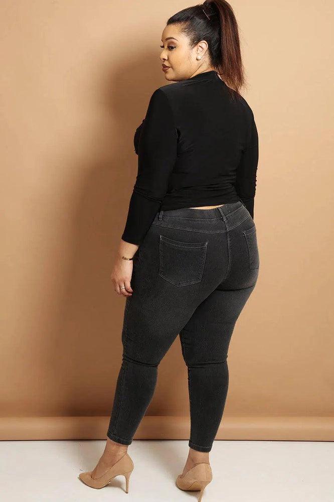 Black Twist Front Slinky Choker Top-SinglePrice