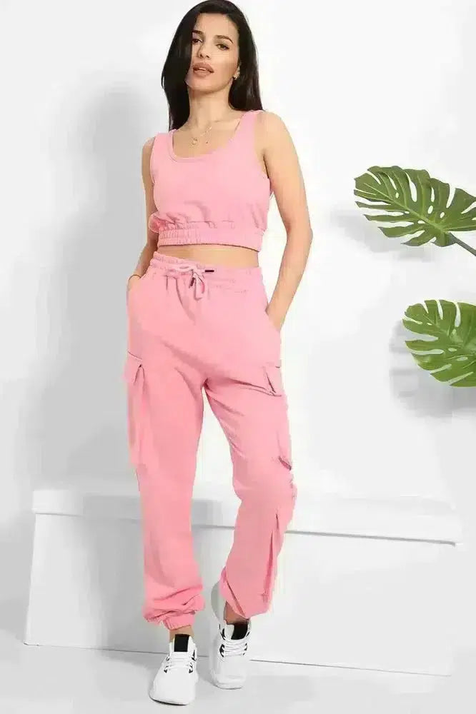 Crop Top and Utility Cargo Pants Set-SinglePrice