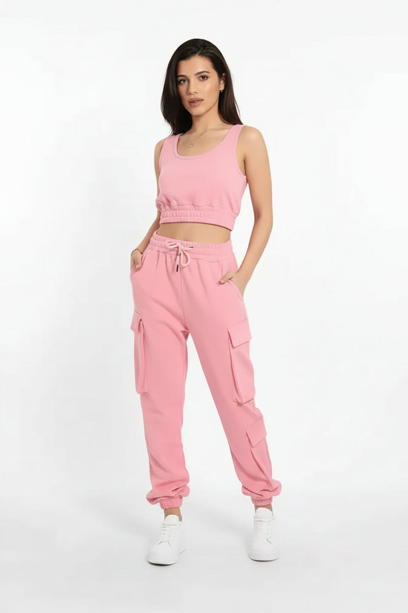 Crop Top and Utility Cargo Pants Set-SinglePrice