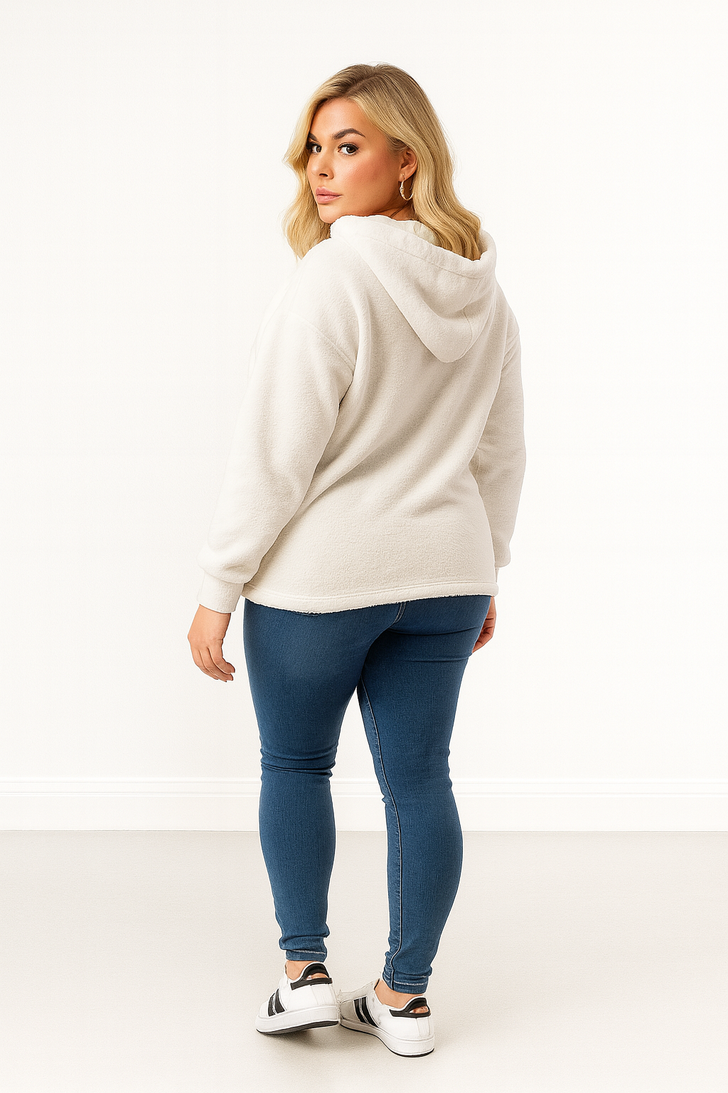 White Teddy Bear Fleece Hoodie