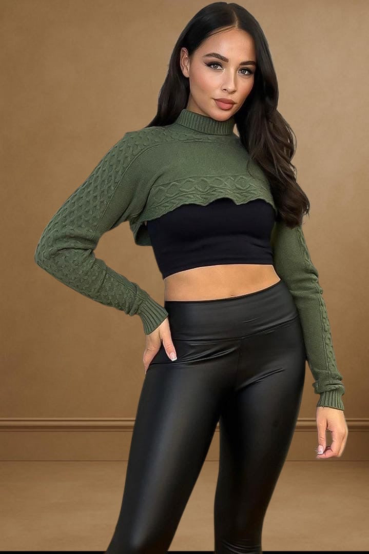 Extreme Crop High Neck Pullover