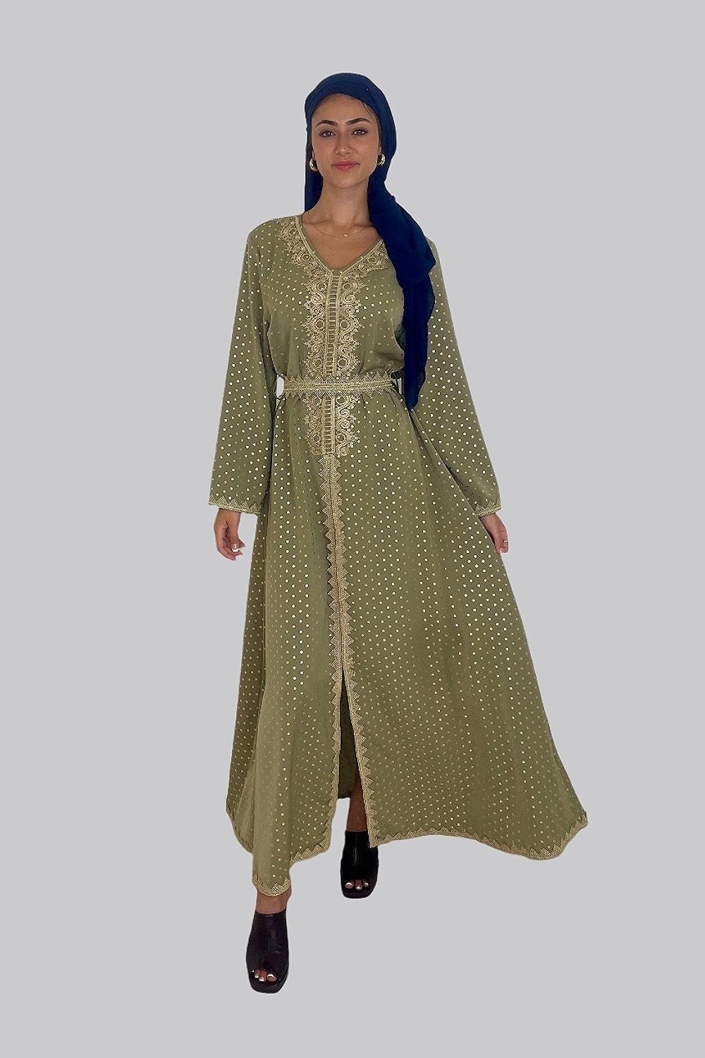 Embroidered Moroccan Style Traditional Celebration Dress