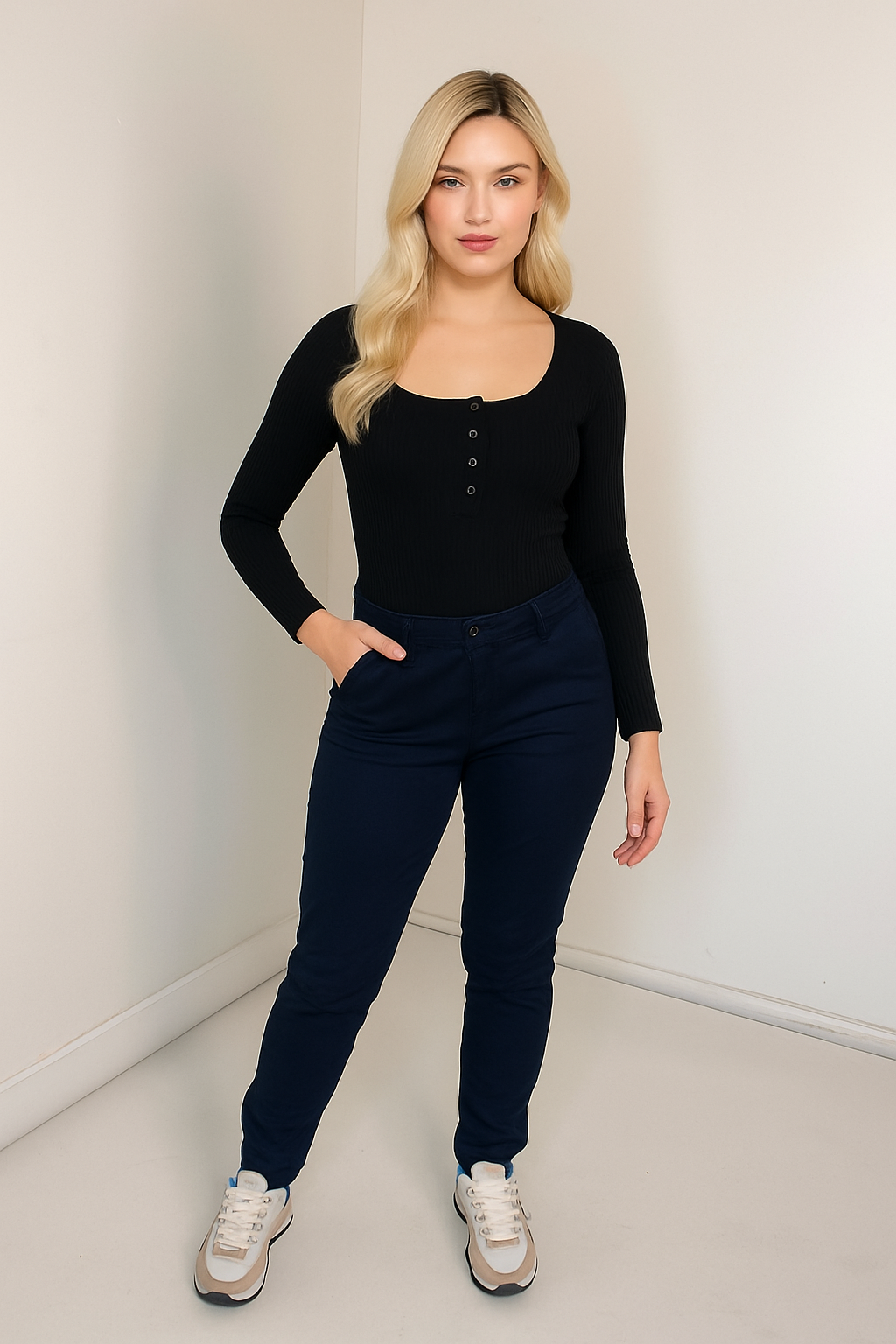 Cotton Blend Lightweight Slacks Trousers