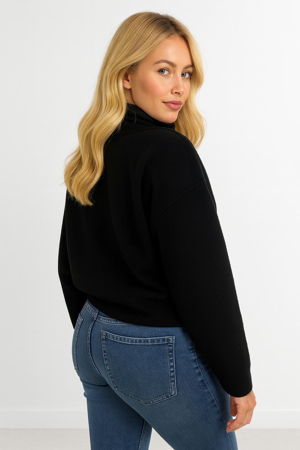 Fluffy Fleece Wide Neck Sweatshirt