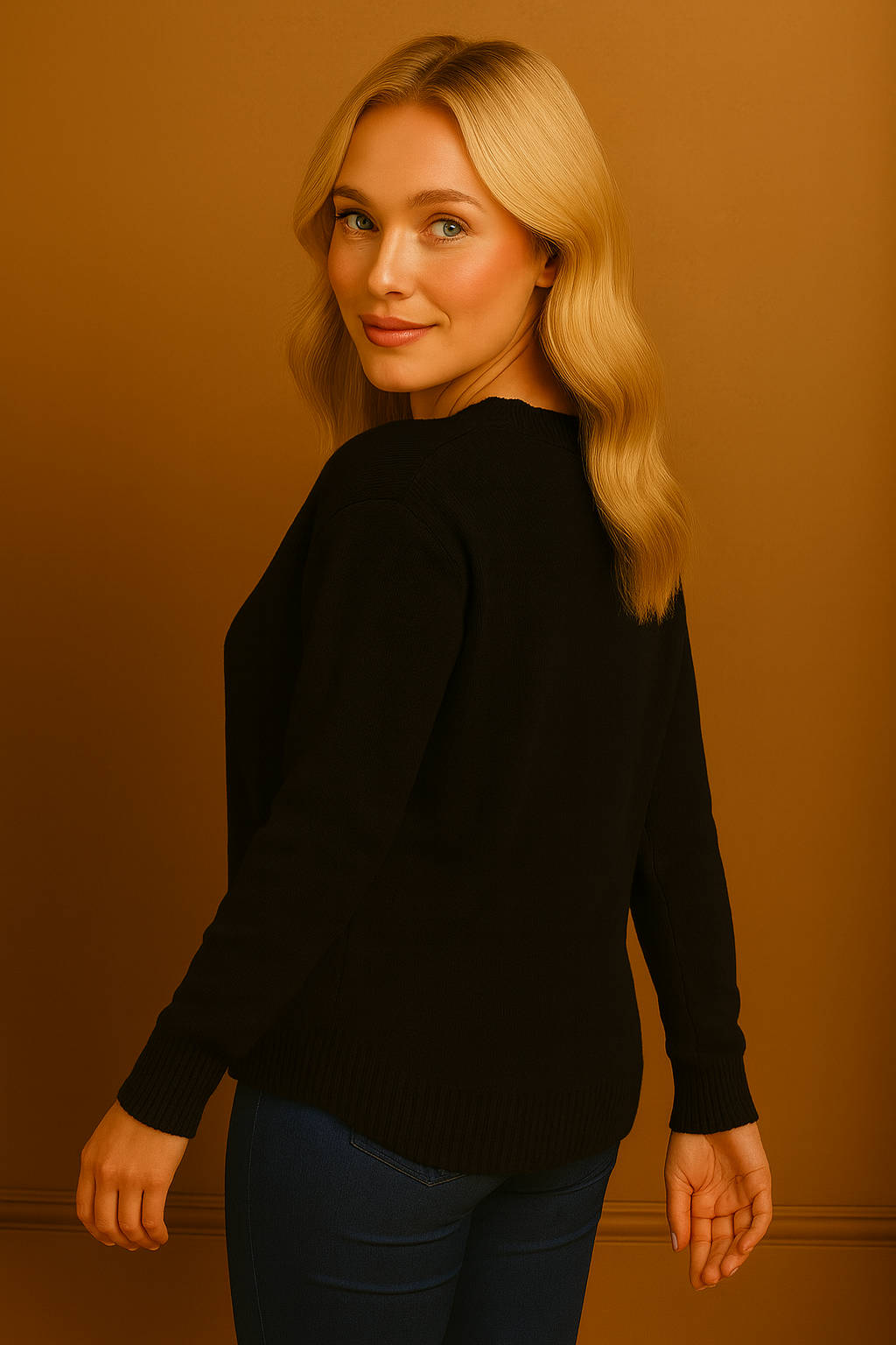 Ribbed Crew Neck Pullover