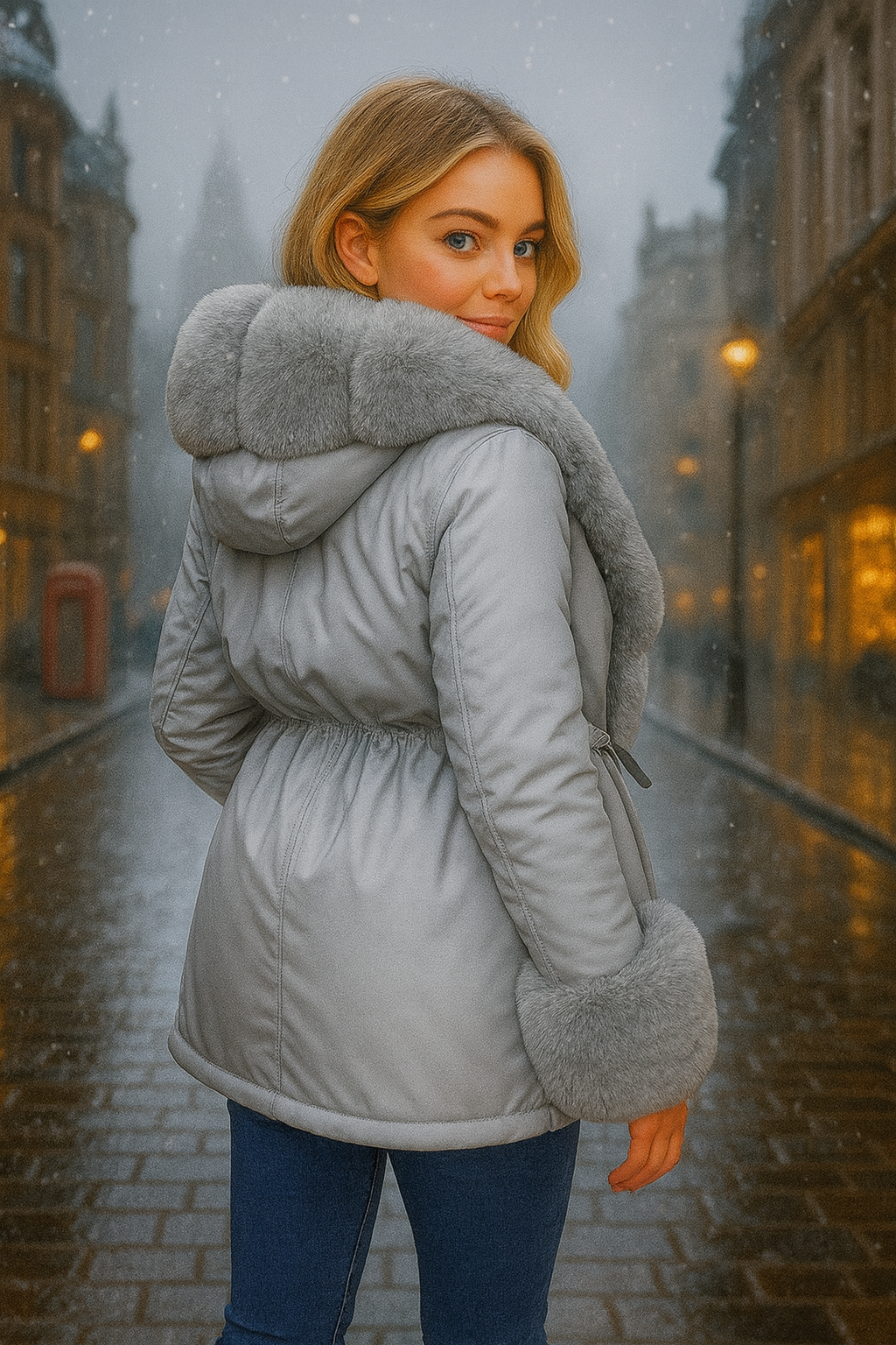 Faux Fur Detachable Fully Lined Versatile Hooded Winter Jacket