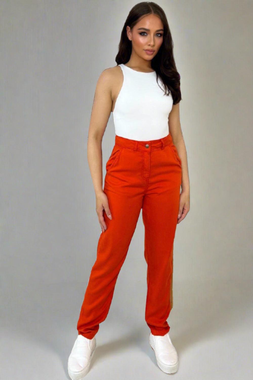 Casual Fit Straight Leg Slacks Trousers-SinglePrice