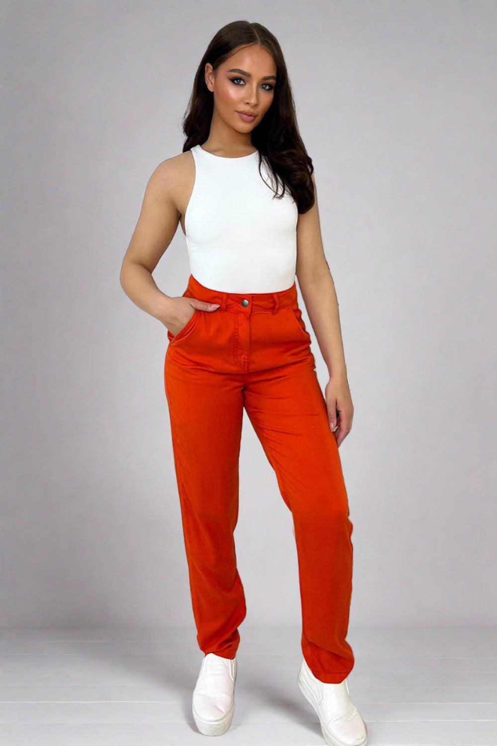 Casual Fit Straight Leg Slacks Trousers-SinglePrice