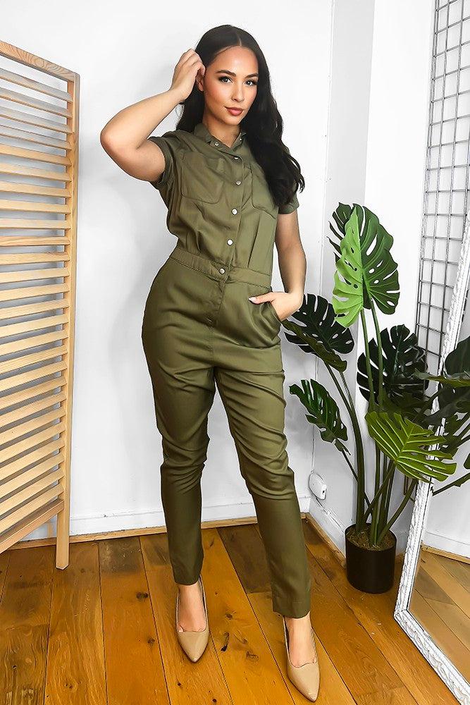 Olive Lightweight Utility Jumpsuit-SinglePrice
