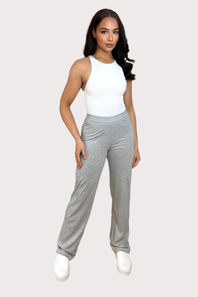 Cotton Blend Logo Elastic Band Waist Loungewear Joggers-SinglePrice