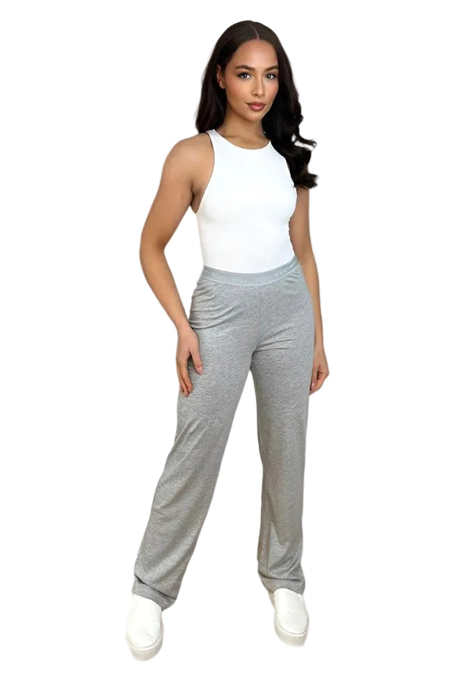Cotton Blend Logo Elastic Band Waist Loungewear Joggers-SinglePrice