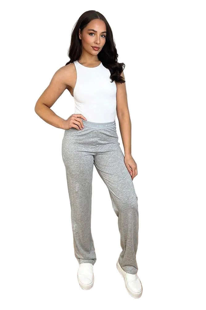 Cotton Blend Logo Elastic Band Waist Loungewear Joggers-SinglePrice