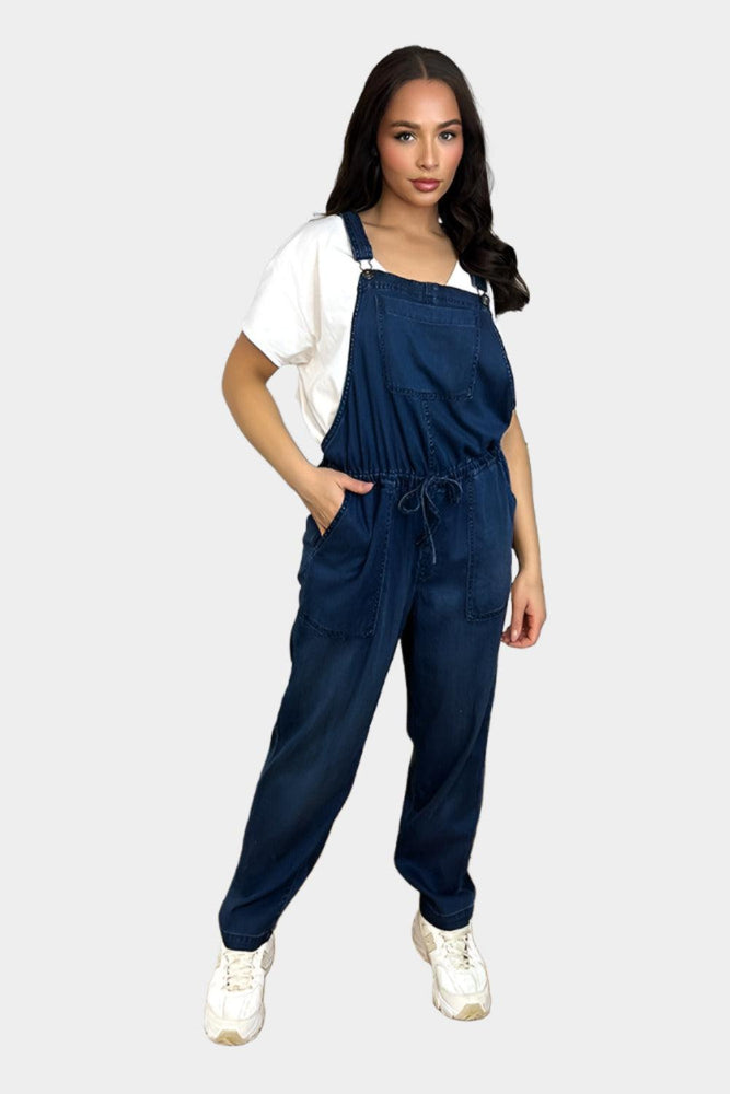 100% Soft Cotton Denim Drawstring Dungarees-SinglePrice