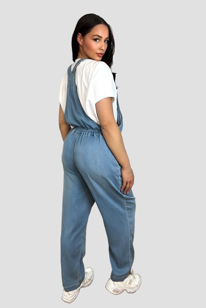 100% Soft Cotton Denim Drawstring Dungarees-SinglePrice