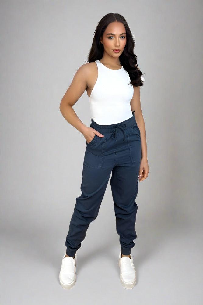 Elastic Waist Lightweight Cargo Trousers-SinglePrice