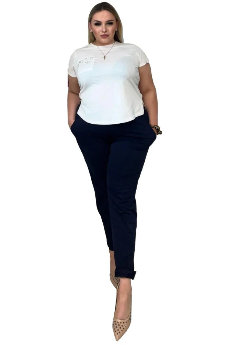 Wholesale Women’s Cotton Blend Lightweight Slacks Trousers (BOX OF 24)