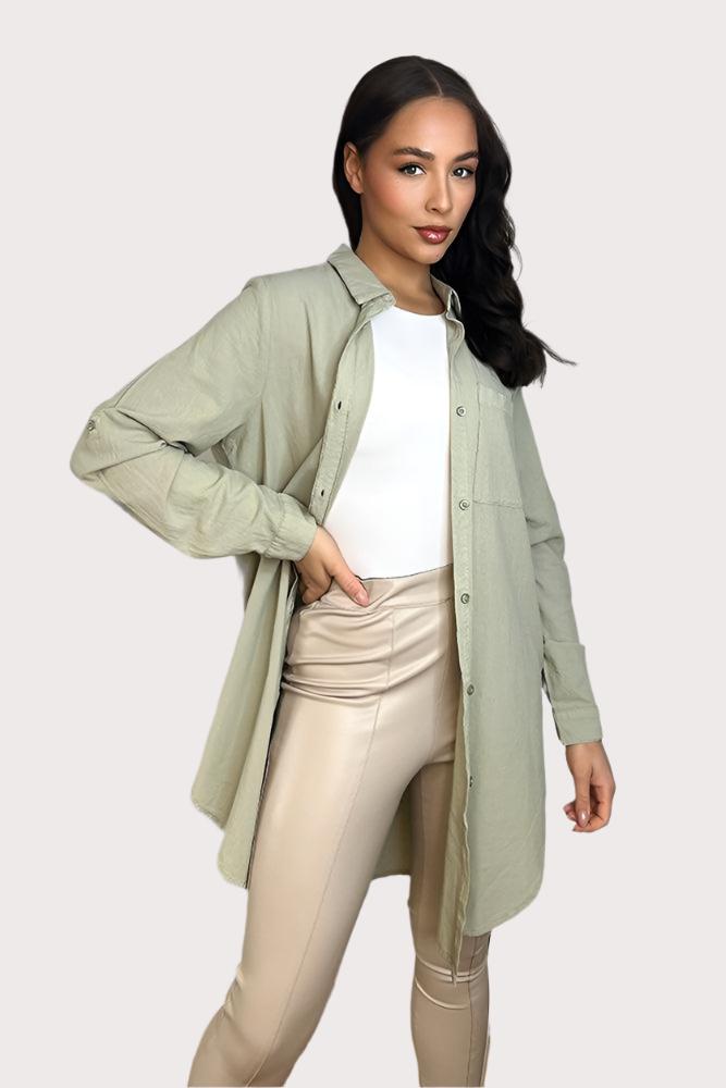 100% Cotton Longline Shirt-SinglePrice