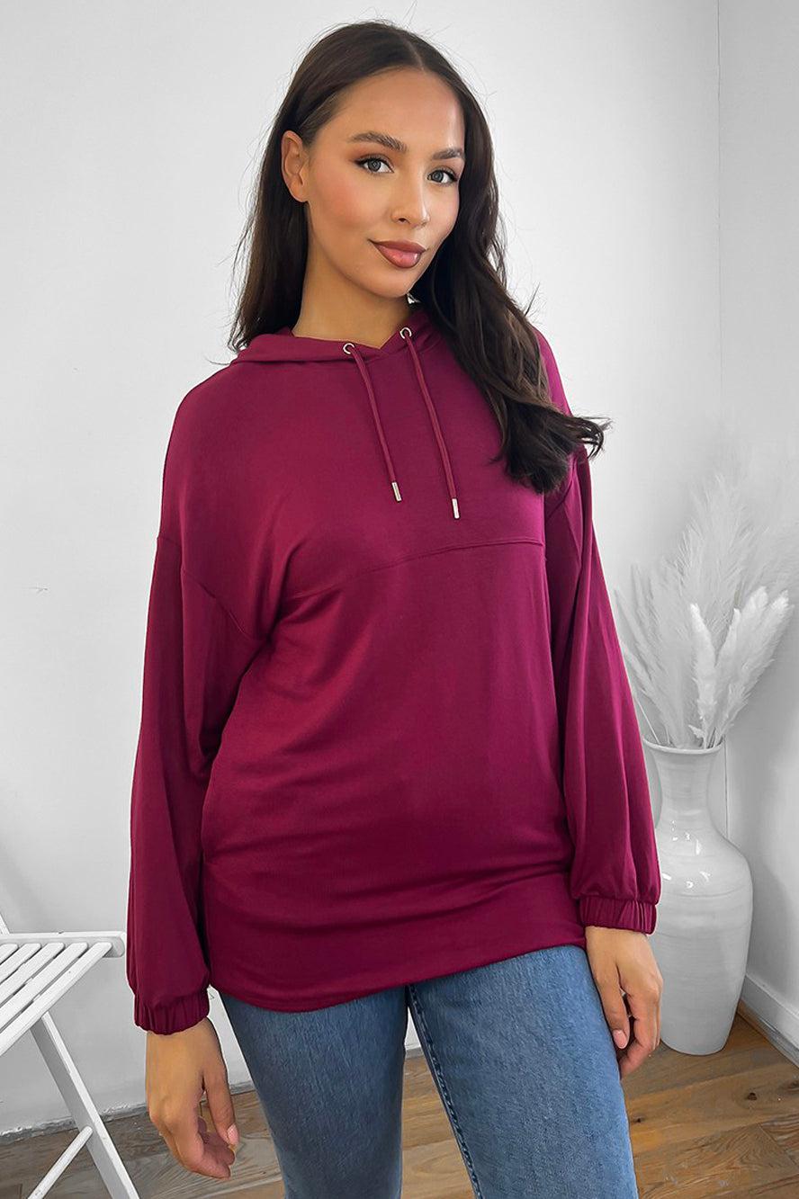 Paneled Detail Elastic Cuffs Hoodie-SinglePrice