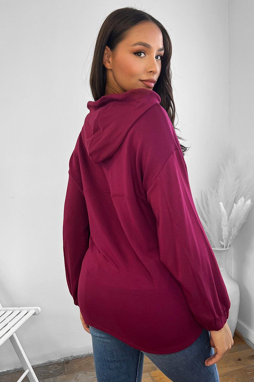 Paneled Detail Elastic Cuffs Hoodie-SinglePrice