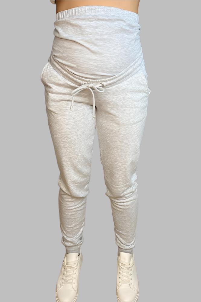 Bump Cover Cotton Blend Maternity Joggers-SinglePrice