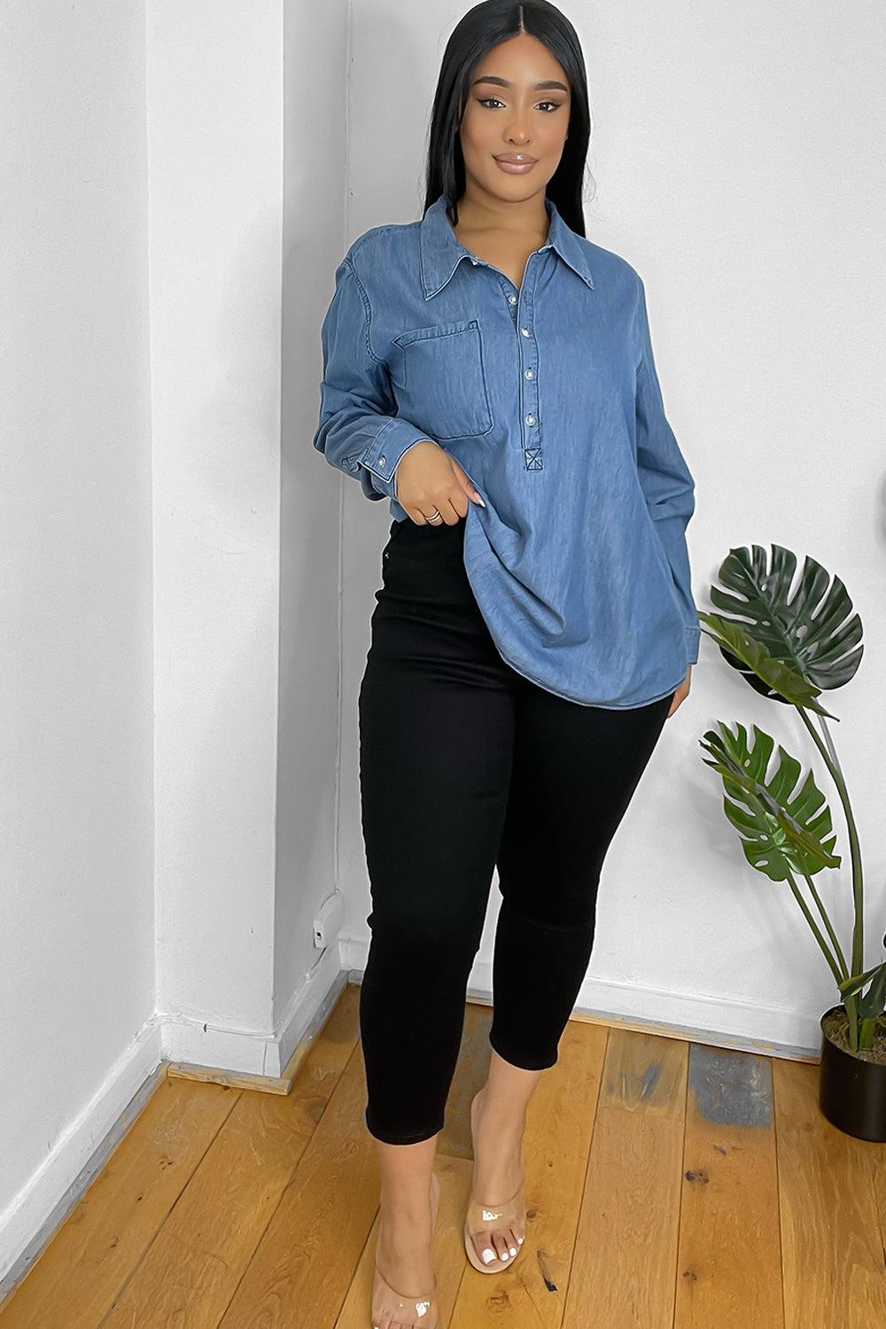 Elastic Waistband Cropped Jeggings-SinglePrice