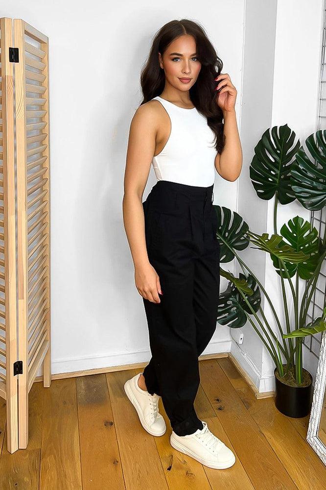 High Waist Cargo Trousers-SinglePrice