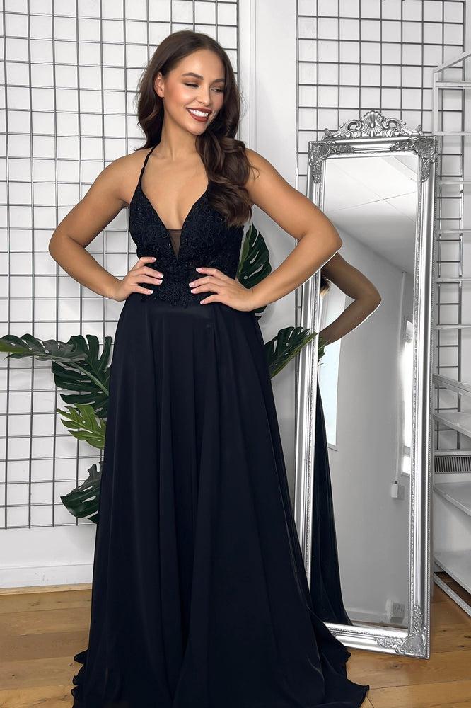 Lace And Sequins Embellished Occasion Maxi Dress-SinglePrice