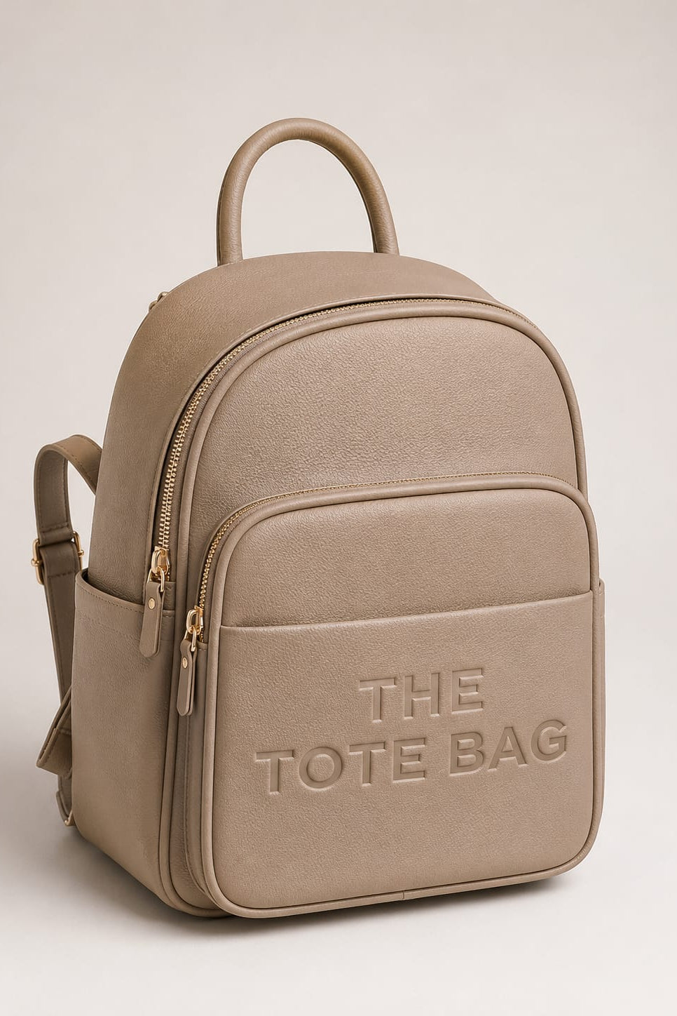 Premium Vegan Leather Embossed The Tote Bag Backpack