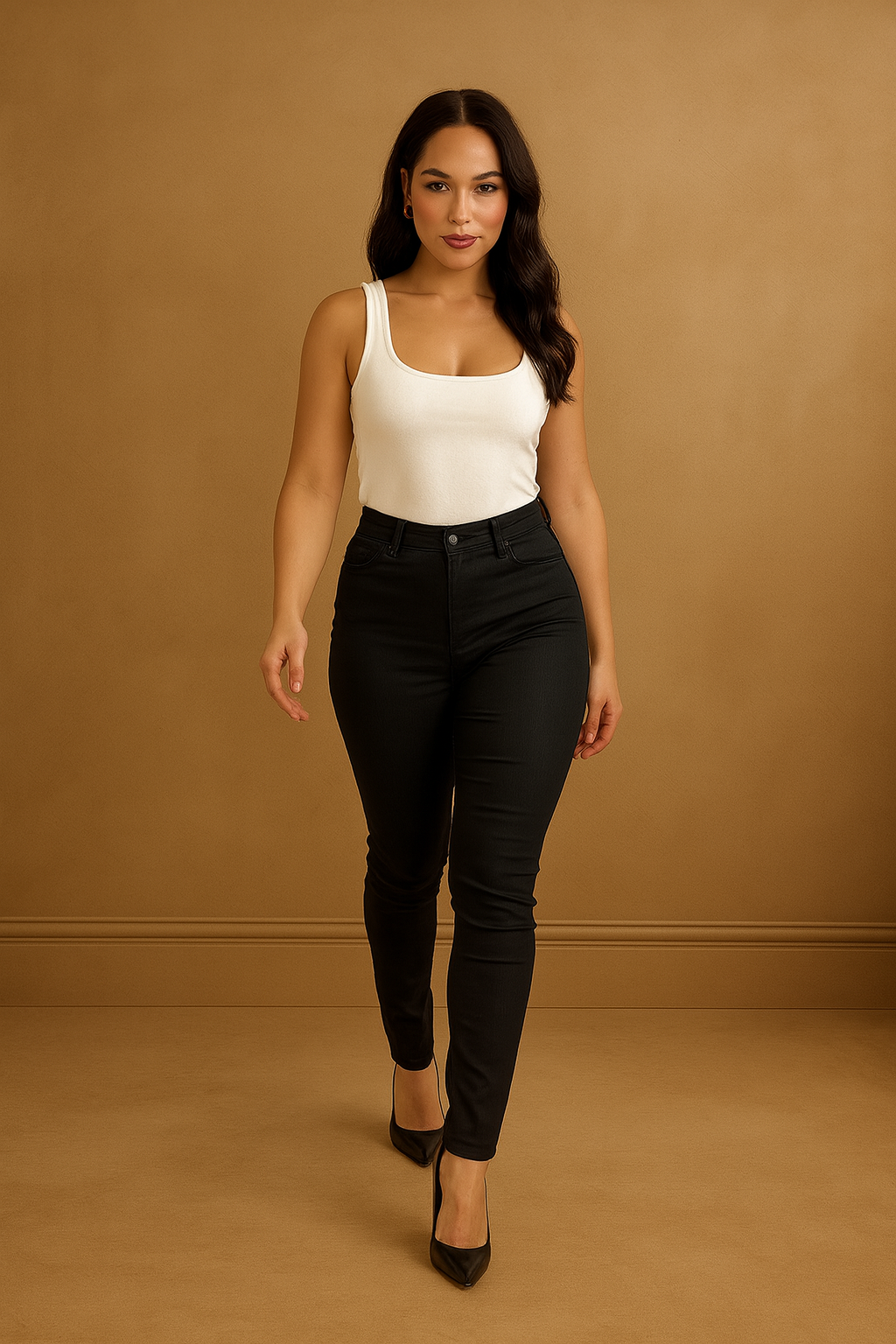 Black Skinny Wax Coated Jeans