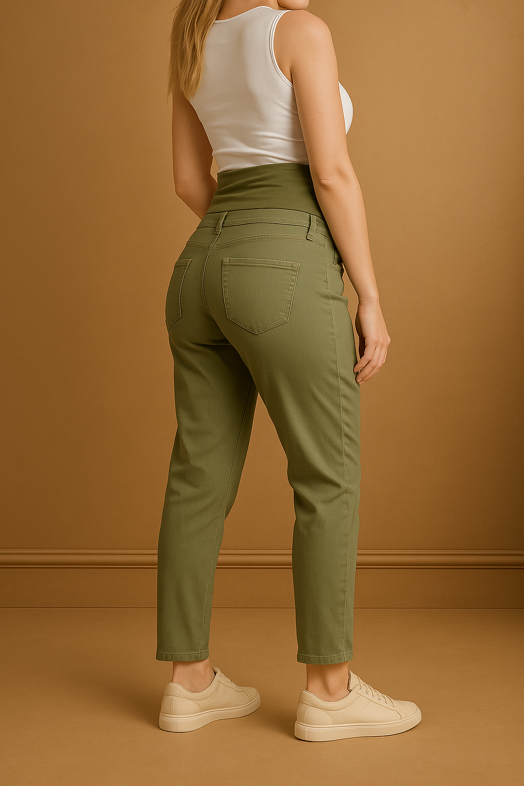 Thick Cotton Blend Bump Support Maternity Jeans