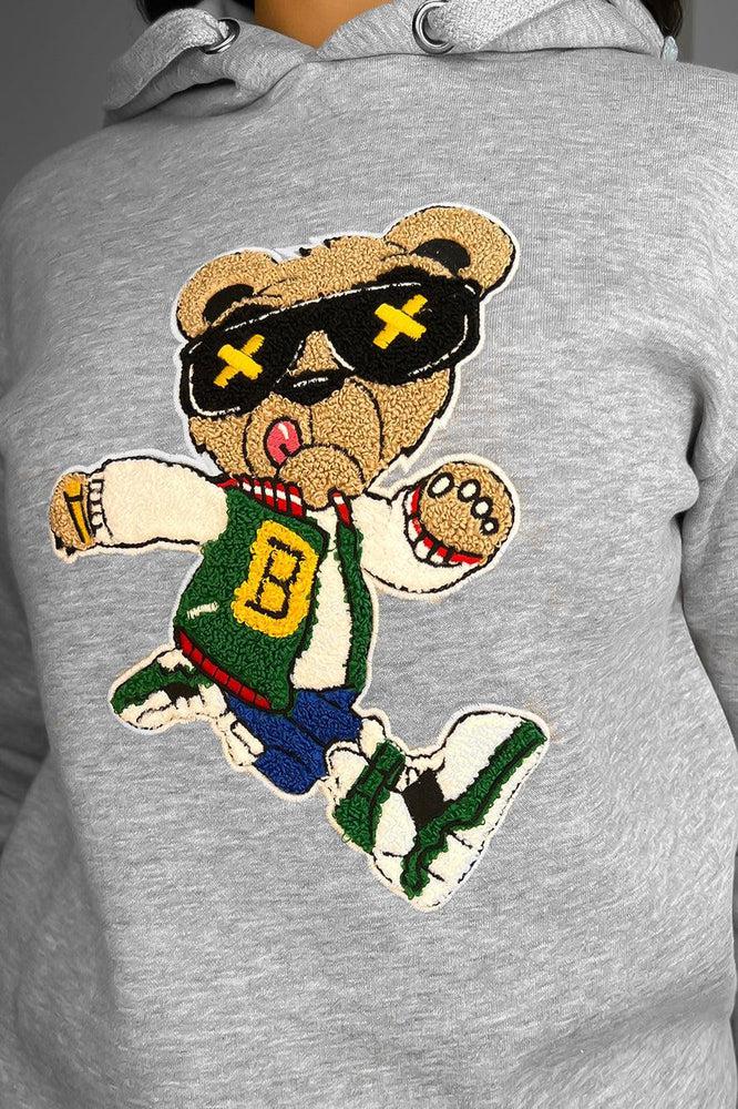 Cool Bear Detail Cotton Blend Hoodie Tracksuit-SinglePrice