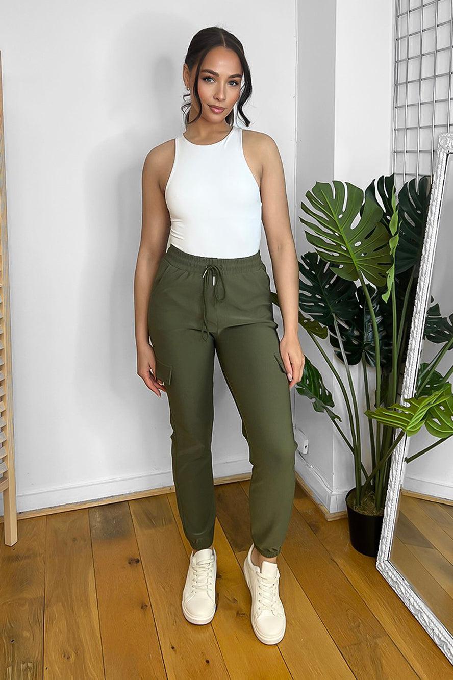 Utility Pockets Skinny Cargo Pants-SinglePrice